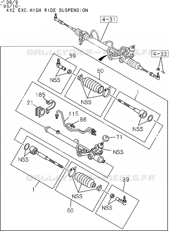 4-40 - Unité de direction<br />[440A]POWER STEERING(NO.1) Isuzu PICK UP 2004-2011 DMAX SPACE CAB 4X2 LONG 3.0L 4JJ1-TCX (LS0)
