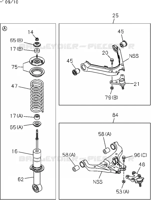 4-50 - Suspension avant<br />[450A]4X2 EXC.HIGH RIDE SUSPENSION(NO.2) Isuzu PICK UP 2004-2011 DMAX SPACE CAB 4X2 LONG 3.0L 4JJ1-TCX (LS0)