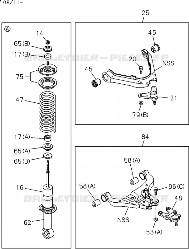 4-50 - Suspension avant<br />[450A]4X2 EXC.HIGH RIDE SUSPENSION(NO.3) Isuzu PICK UP 2004-2011 DMAX SPACE CAB 4X2 LONG 3.0L 4JJ1-TCX (LS0)