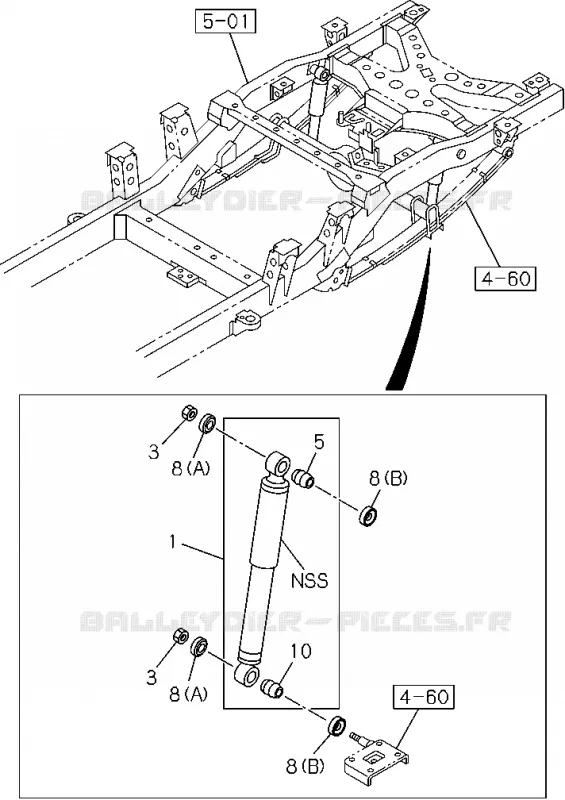 4-61 - AMORTISSEUR; Suspension arrière<br />[461A] Isuzu PICK UP 2004-2011 DMAX AUTOMATIQUE AISIN RMD 3.0L 4JH1-TC (RDM)