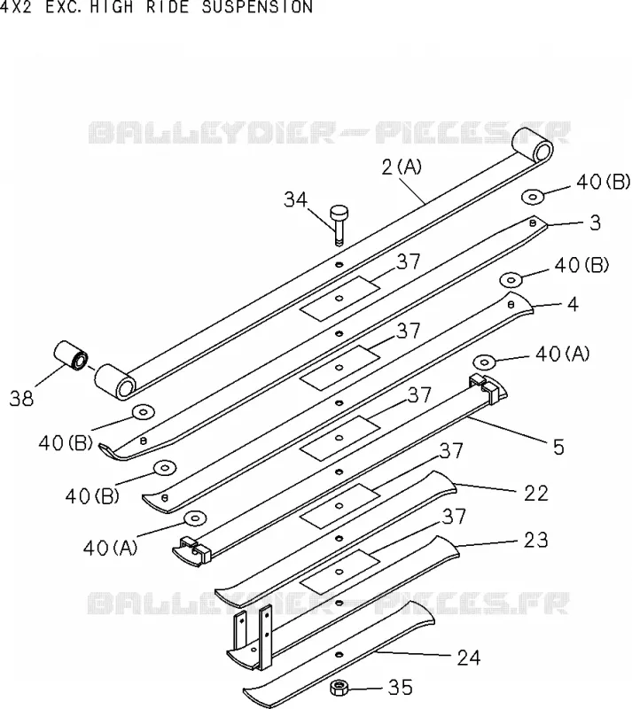 4-65A - Ressort à lames arrière REAR SPRING HEAVY DUTY<br />[465A]NO.1 Isuzu PICK UP 2004-2011 DMAX SPACE CAB 4X2 LONG 3.0L 4JJ1-TCX (LS0)