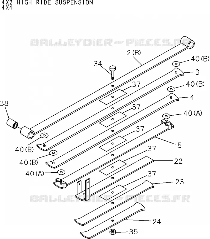 4-65A - Ressort à lames arrière REAR SPRING HEAVY DUTY<br />[465A]NO.2 Isuzu PICK UP 2004-2011 DMAX SPACE CAB 4X2 LONG 3.0L 4JJ1-TCX (LS0)
