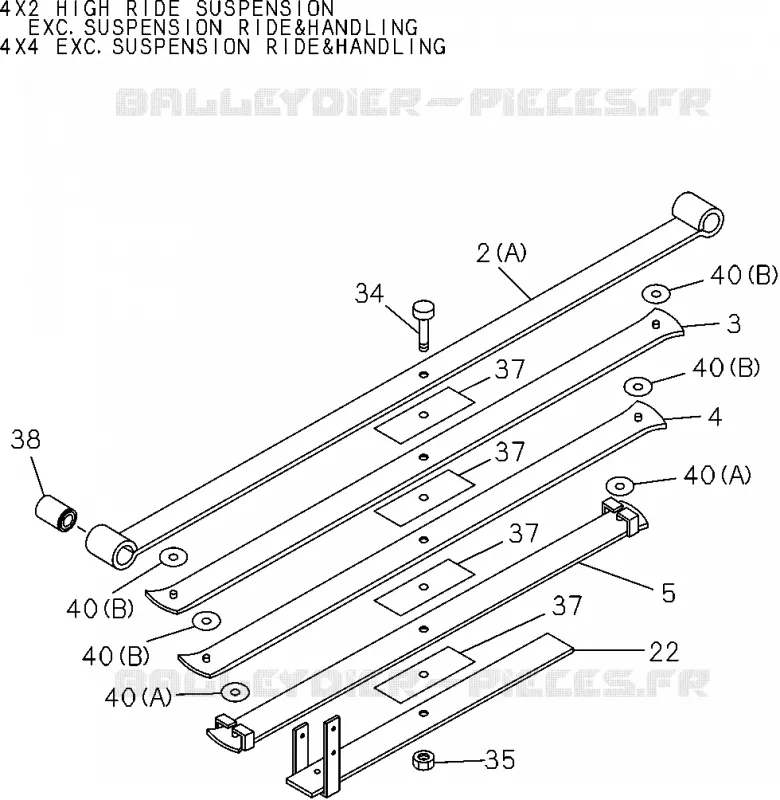 4-65B - Ressort à lames arrière EXC.REAR SPRING HEAVY DUTY<br />[465B]NO.1 Isuzu PICK UP 2004-2011 DMAX SPACE CAB 4X2 LONG 3.0L 4JJ1-TCX (LS0)