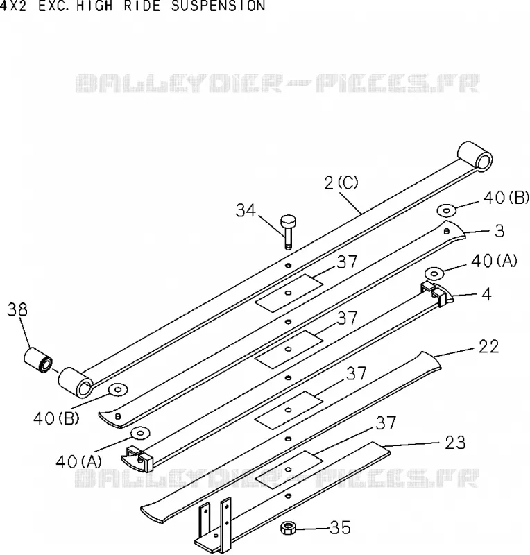 4-65B - Ressort à lames arrière EXC.REAR SPRING HEAVY DUTY<br />[465B]NO.3 Isuzu PICK UP 2004-2011 DMAX SPACE CAB 4X2 LONG 3.0L 4JJ1-TCX (LS0)