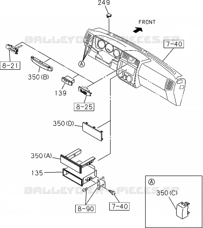 7-45 - Boîte à gants<br />[745A]CONSOLE BOX AND COVER Isuzu PICK UP 2004-2011 DMAX SPACE CAB 4X2 LONG 3.0L 4JJ1-TCX (LS0)