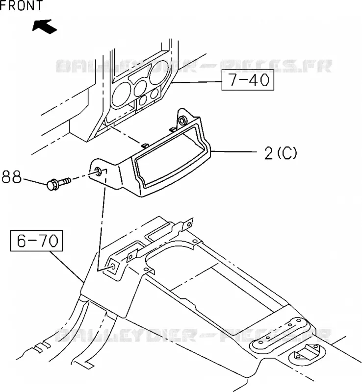 7-45 - Boîte à gants<br />[745A]EXC.FRONT CONSOLE Isuzu PICK UP 2004-2011 DMAX SPACE CAB 4X2 LONG 3.0L 4JJ1-TCX (LS0)