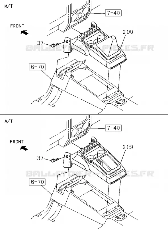 7-45 - Boîte à gants<br />[745A]FRONT CONSOLE Isuzu PICK UP 2004-2011 DMAX SPACE CAB 4X2 LONG 3.0L 4JJ1-TCX (LS0)