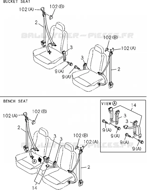7-60 - Ceinture de sécurité<br />[760A]FRONT SEAT Isuzu PICK UP 2004-2011 DMAX SPACE CAB 4X2 LONG 3.0L 4JJ1-TCX (LS0)