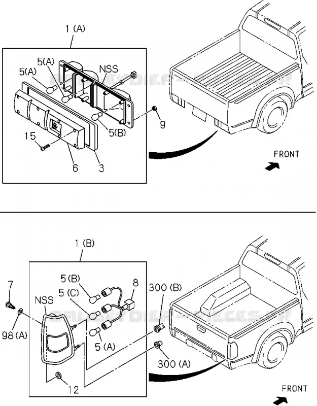 8-03 - Feu - Arrière et latérale arrière<br />[803A]REAR COMB LAMP(NO.1) Isuzu PICK UP 2004-2011 DMAX AUTOMATIQUE AISIN RMD 3.0L 4JH1-TC (RDM)