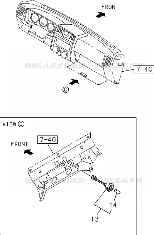 8-05 - Lampe plafonnier<br />[805A]GLOVE BOX LAMP Isuzu PICK UP 2004-2011 DMAX AUTOMATIQUE AISIN RMD 3.0L 4JH1-TC (RDM)