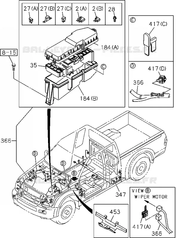 8-10 - Faisceau et fusible<br />[810A]NO.2 Isuzu PICK UP 2004-2011 DMAX AUTOMATIQUE AISIN RMD 3.0L 4JH1-TC (RDM)