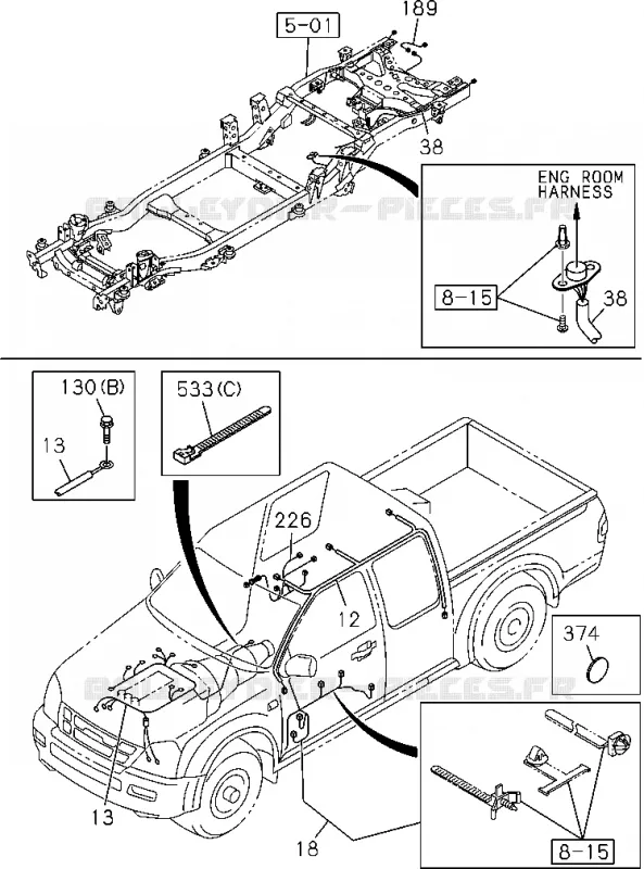 8-10 - Faisceau et fusible<br />[810A]NO.3 Isuzu PICK UP 2004-2011 DMAX AUTOMATIQUE AISIN RMD 3.0L 4JH1-TC (RDM)