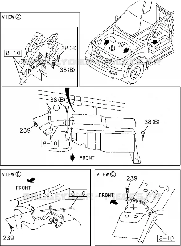 8-15 - Pièces de fixation - Faisceau des câbles<br />[815A]NO.2 Isuzu PICK UP 2004-2011 DMAX AUTOMATIQUE AISIN RMD 3.0L 4JH1-TC (RDM)
