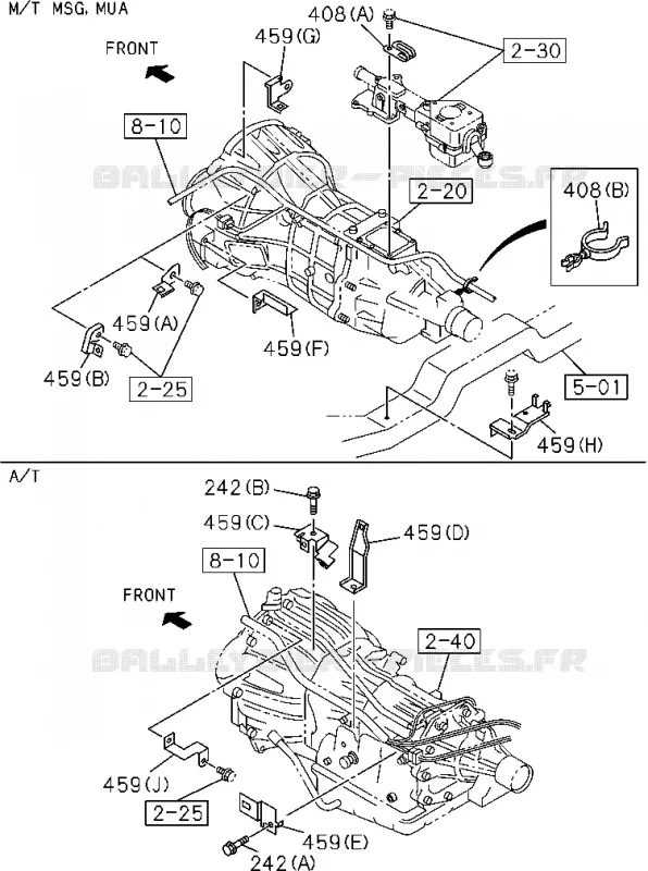 8-15 - Pièces de fixation - Faisceau des câbles<br />[815A]NO.3 Isuzu PICK UP 2004-2011 DMAX AUTOMATIQUE AISIN RMD 3.0L 4JH1-TC (RDM)