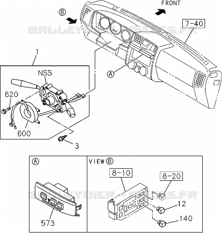 8-25 - Interrupteur et relais - Combiné de tableau de bord<br />[825A]NO.1 -'06/9 Isuzu PICK UP 2004-2011 DMAX AUTOMATIQUE AISIN RMD 3.0L 4JH1-TC (RDM)