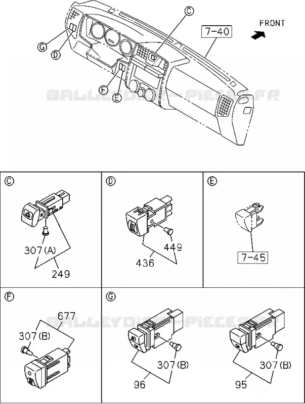 8-25 - Interrupteur et relais - Combiné de tableau de bord<br />[825A]NO.2 -'06/9 Isuzu PICK UP 2004-2011 DMAX AUTOMATIQUE AISIN RMD 3.0L 4JH1-TC (RDM)