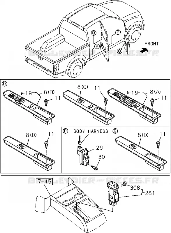 8-25 - Interrupteur et relais - Combiné de tableau de bord<br />[825A]NO.4 Isuzu PICK UP 2004-2011 DMAX SPACE CAB 4X2 LONG 3.0L 4JJ1-TCX (LS0)