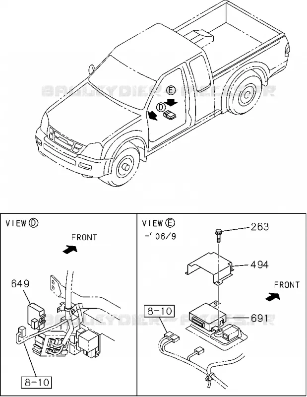 8-26 - Commande électrique et autres pièces<br />[826A]NO.3 Isuzu PICK UP 2004-2011 DMAX AUTOMATIQUE AISIN RMD 3.0L 4JH1-TC (RDM)