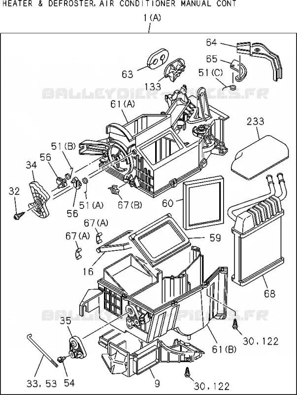 8-60 - Boîtier de chauffage; avant<br />[860A]NO.1 Isuzu PICK UP 2004-2011 DMAX AUTOMATIQUE AISIN RMD 3.0L 4JH1-TC (RDM)