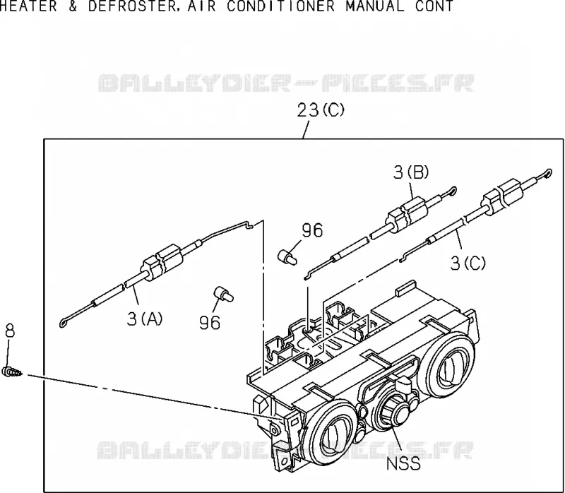 8-65 - Levier de commande - Commande chauffage et air<br />[865A]'06/10-(NO.1) Isuzu PICK UP 2004-2011 DMAX SPACE CAB 4X2 LONG 3.0L 4JJ1-TCX (LS0)