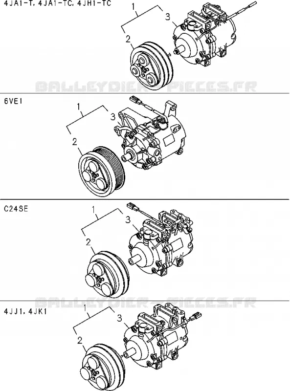 8-71 - Compresseur - Climatisation<br />[871A] Isuzu PICK UP 2004-2011 DMAX AUTOMATIQUE AISIN RMD 3.0L 4JH1-TC (RDM)