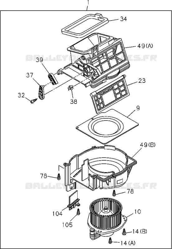8-73 - Unité ventilateur<br />[873A] Isuzu PICK UP 2004-2011 DMAX SPACE CAB 4X2 LONG 3.0L 4JJ1-TCX (LS0)