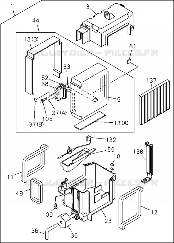 8-74 - Évaporateur<br />[874A]-'06/9 Isuzu PICK UP 2004-2011 DMAX AUTOMATIQUE AISIN RMD 3.0L 4JH1-TC (RDM)