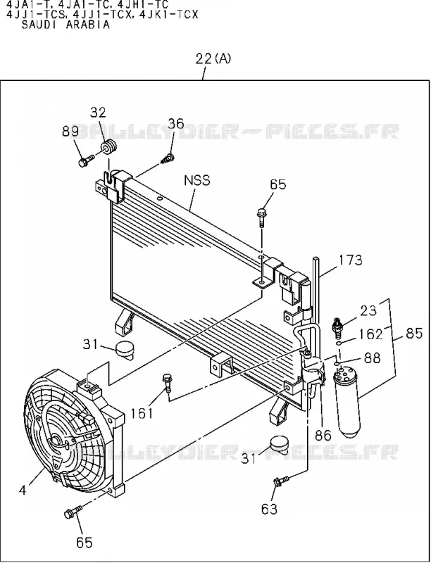 8-75 - Condenseur<br />[875A]NO.1 Isuzu PICK UP 2004-2011 DMAX AUTOMATIQUE AISIN RMD 3.0L 4JH1-TC (RDM)