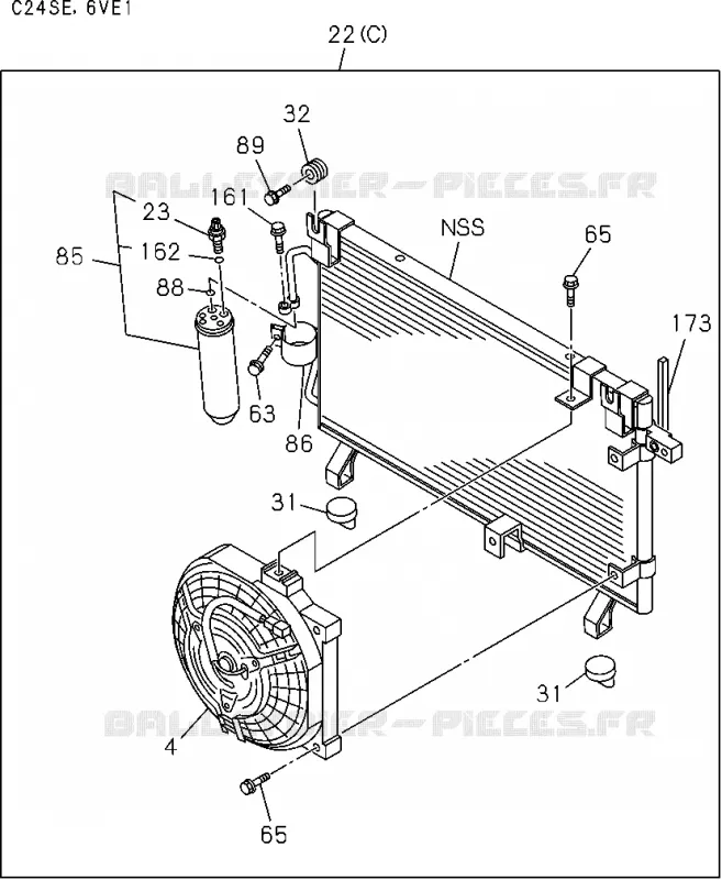 8-75 - Condenseur<br />[875A]NO.3 Isuzu PICK UP 2004-2011 DMAX AUTOMATIQUE AISIN RMD 3.0L 4JH1-TC (RDM)