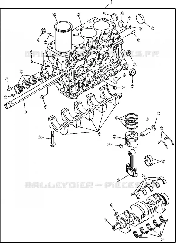 0-01 - Bloc embielle<br />[001A]4JA1-TC,4JH1-TC Isuzu PICK UP 2004-2011 DMAX SPACE CAB 4X2 LONG 3.0L 4JJ1-TCX (LS0)