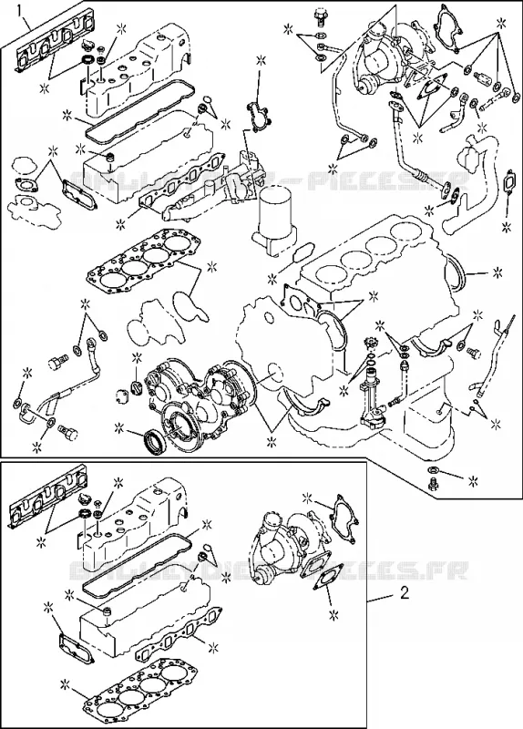 0-05 - Jeu pochette moteur<br />[005A]4JH1-TC Isuzu PICK UP 2004-2011 DMAX SPACE CAB 4X2 LONG 3.0L 4JJ1-TCX (LS0)