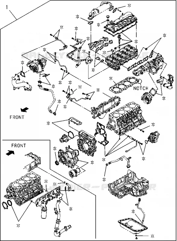 0-05 - Jeu pochette moteur<br />[005A]4JJ1-TCX,4JK1-TCX;ENG OVERHAUL Isuzu PICK UP 2004-2011 DMAX SPACE CAB 4X2 LONG 3.0L 4JJ1-TCX (LS0)