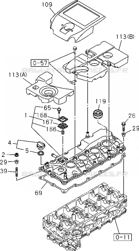 0-10 - Cache culbuteur<br />[010A]4JJ1-TCX,4JK1-TCX Isuzu PICK UP 2004-2011 DMAX SPACE CAB 4X2 LONG 3.0L 4JJ1-TCX (LS0)