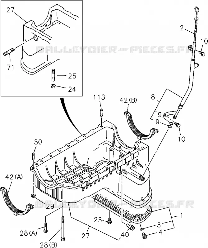 0-13 - Carter d'huile et jauge à huile<br />[013A]4JA1-TC,4JH1-TC(NO.1) Isuzu PICK UP 2004-2011 DMAX SPACE CAB 4X2 LONG 3.0L 4JJ1-TCX (LS0)