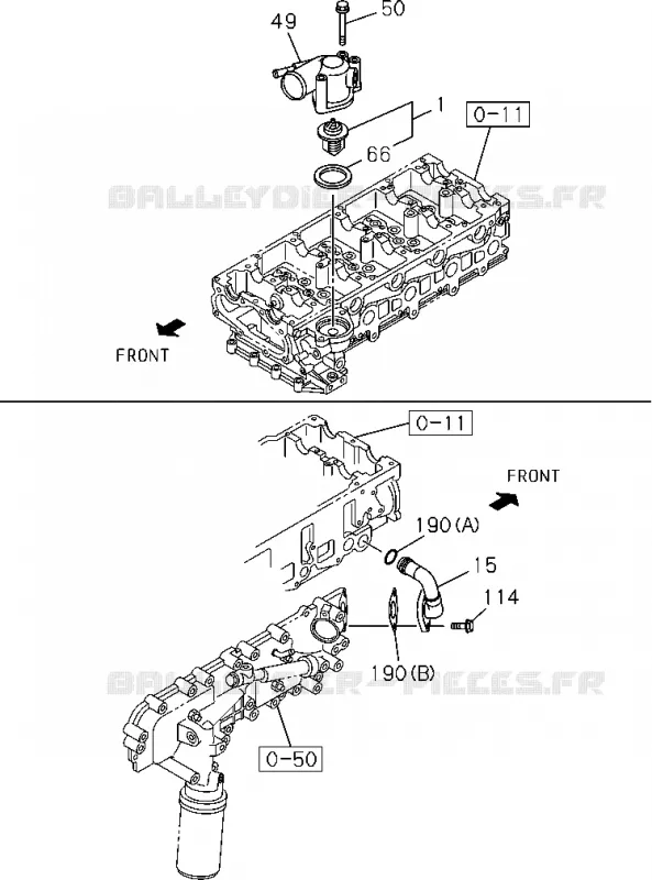 0-31 - Thermostat et boîte<br />[031A]4JJ1-TCX,4JK1-TCX Isuzu PICK UP 2004-2011 DMAX SPACE CAB 4X2 LONG 3.0L 4JJ1-TCX (LS0)