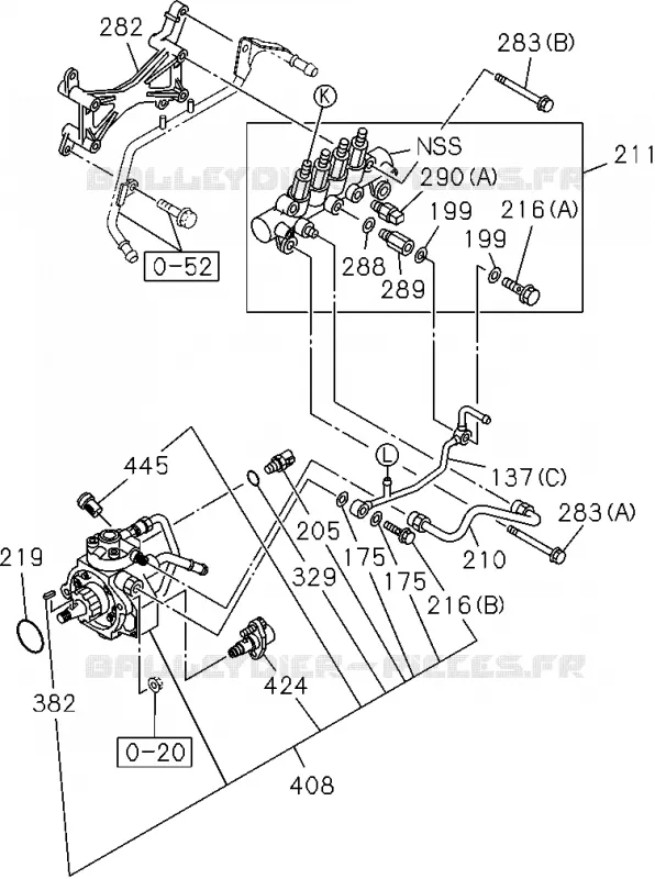 0-40 - Système injection carburant<br />[040A]4JJ1-TCX,4JK1-TCX(NO.2) Isuzu PICK UP 2004-2011 DMAX SPACE CAB 4X2 LONG 3.0L 4JJ1-TCX (LS0)