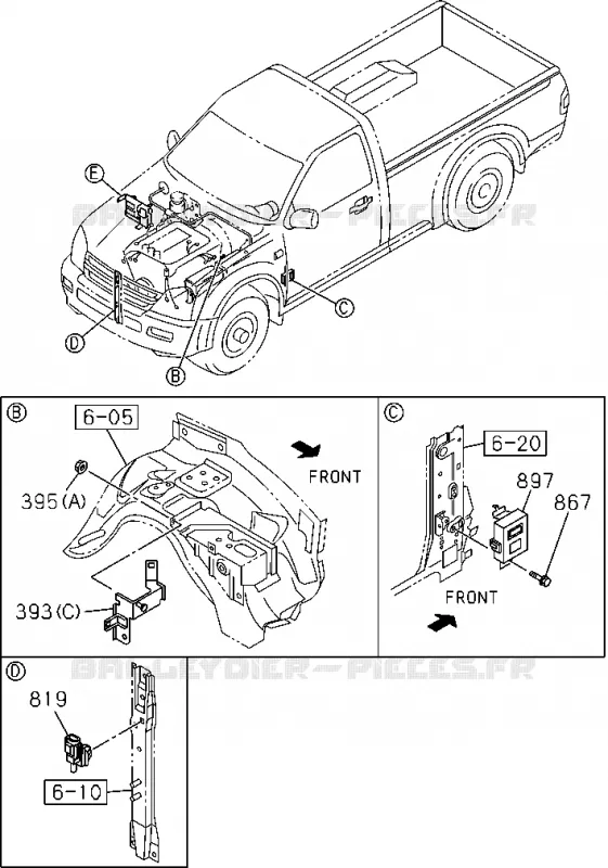 0-60 - Pièces de commande électrique moteur<br />[060A]4JJ1-TCX,4JK1-TCX(NO.3) Isuzu PICK UP 2004-2011 DMAX SPACE CAB 4X2 LONG 3.0L 4JJ1-TCX (LS0)