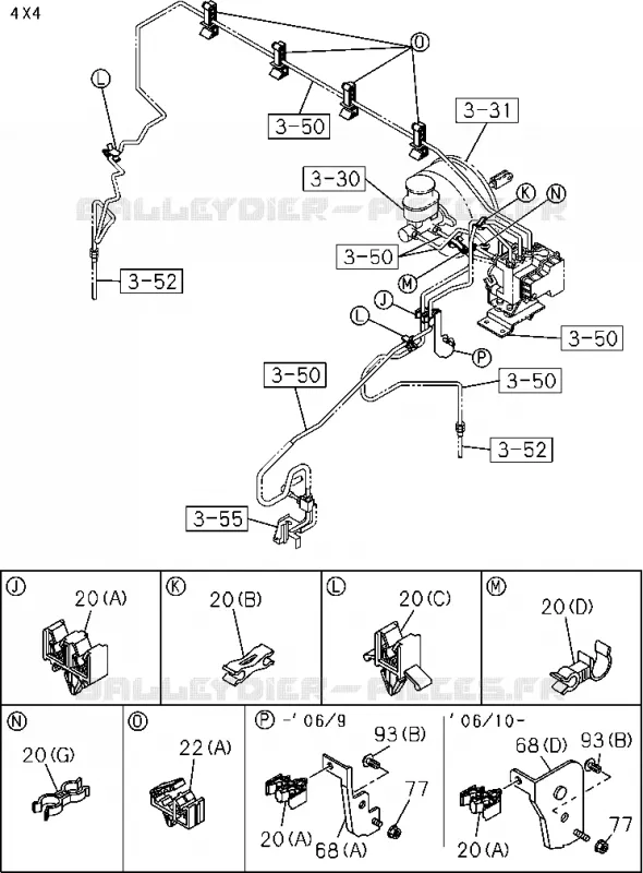 3-58 - Pièces de fixation - Tuyau de frein<br />[358A]4 WHEEL ANTI LOCK BRAKE(NO.2) Isuzu PICK UP 2004-2011 DMAX SPACE CAB 4X2 LONG 3.0L 4JJ1-TCX (LS0)