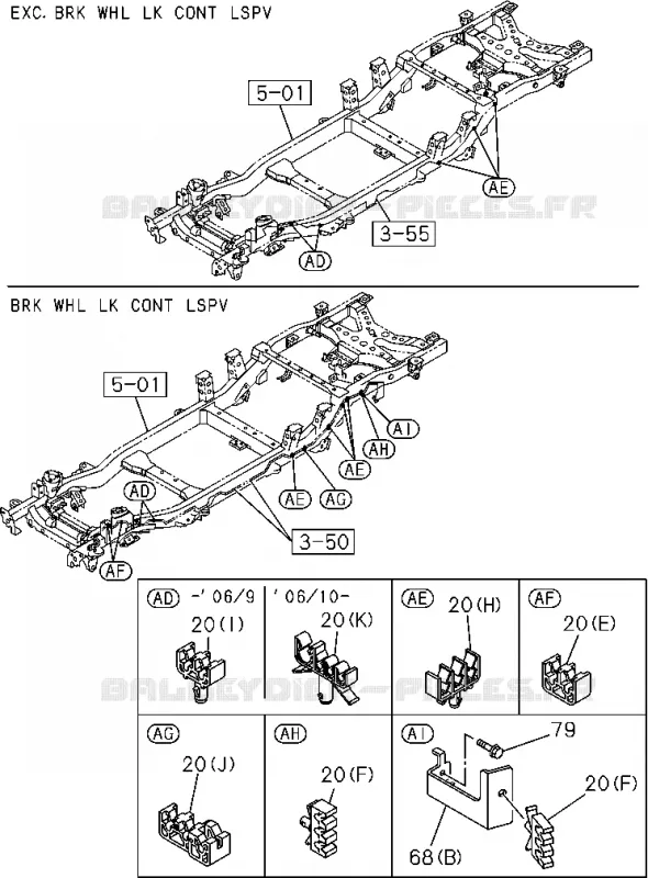 3-58 - Pièces de fixation - Tuyau de frein<br />[358A]ALL MODEL Isuzu PICK UP 2004-2011 DMAX SPACE CAB 4X2 LONG 3.0L 4JJ1-TCX (LS0)