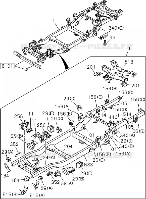 5-01 - Châssis et autres pièces<br />[501A]4X2 EXC.HIGH RIDE SUSPENSION Isuzu PICK UP 2004-2011 DMAX SPACE CAB 4X2 LONG 3.0L 4JJ1-TCX (LS0)