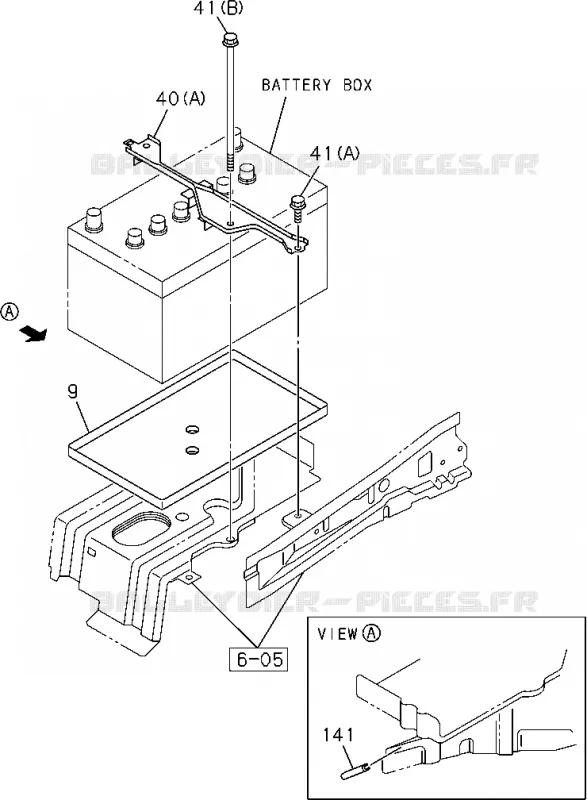 5-20 - Support batterie<br />[520A]ALL MODEL Isuzu PICK UP 2004-2011 DMAX SPACE CAB 4X2 LONG 3.0L 4JJ1-TCX (LS0)