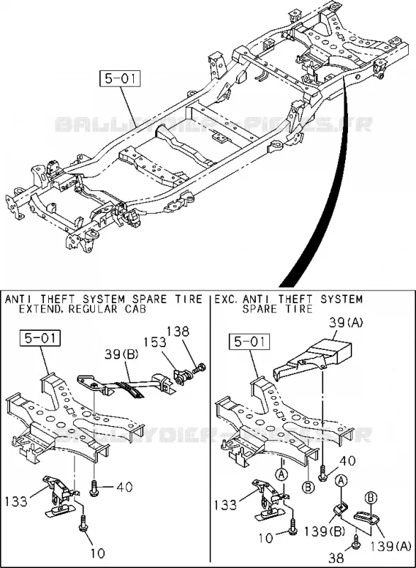 5-30 - SUPPORT Roue DE SECOURS ET CACHE<br />[530A]NO.1 Isuzu PICK UP 2004-2011 DMAX SPACE CAB 4X2 LONG 3.0L 4JJ1-TCX (LS0)