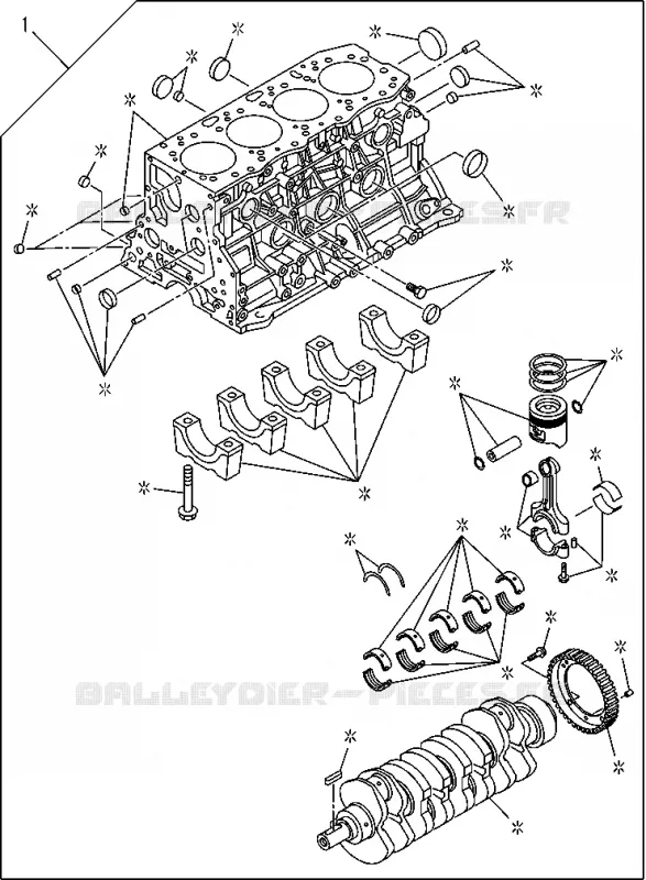 0-01 - Bloc embielle<br />[001A]4JJ1,4JK1 Isuzu PICK UP 2012 DMAX CREW CAB 4X4 LONG 2.5L 4JA1-T (LP0)