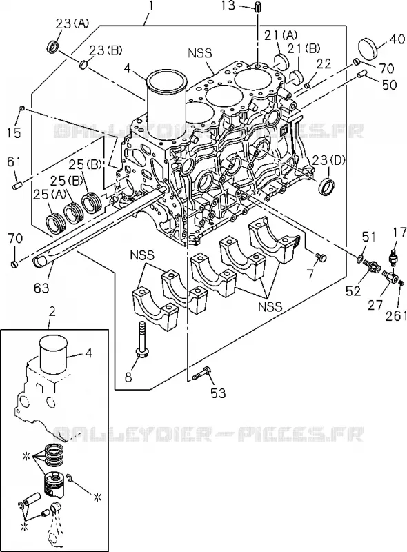 0-12 - Bloc moteur<br />[012A]4JA1 Isuzu PICK UP 2012 DMAX CREW CAB 4X4 LONG 2.5L 4JA1-T (LP0)