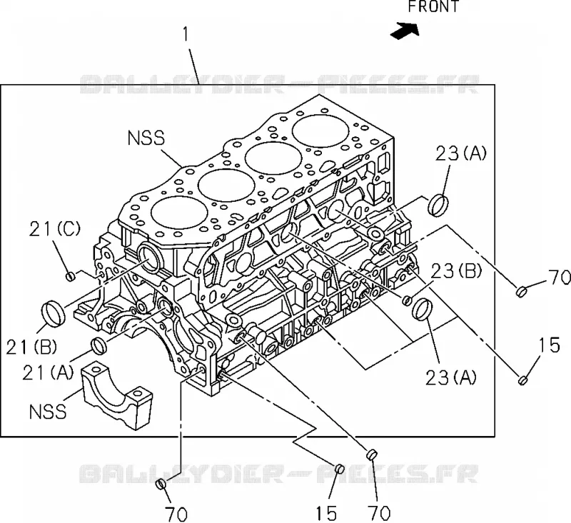 0-12 - Bloc moteur<br />[012A]4JK1-TCY Isuzu PICK UP 2012 DMAX CREW CAB 4X4 LONG 2.5L 4JA1-T (LP0)