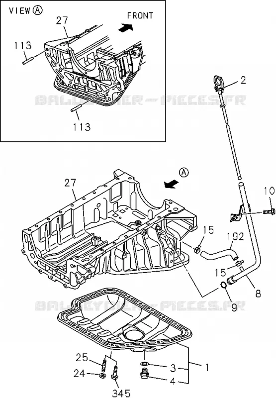 0-13 - Carter d'huile et jauge à huile<br />[013A]4X2;4JJ1,4JK1-TCS,4JK1-TCX Isuzu PICK UP 2012 DMAX CREW CAB 4X4 LONG 2.5L 4JA1-T (LP0)
