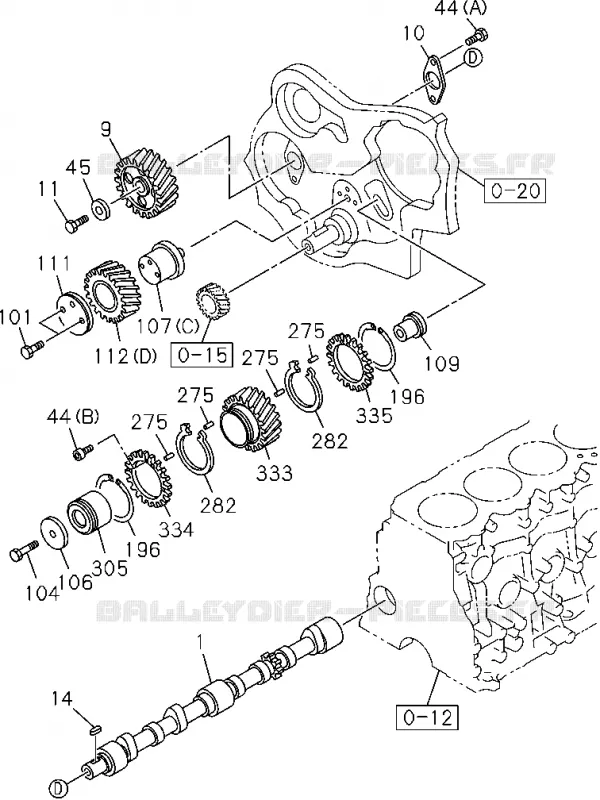 0-14 - Arbre à cames et soupapes<br />[014A]4JA1(NO.2) Isuzu PICK UP 2012 DMAX CREW CAB 4X4 LONG 2.5L 4JA1-T (LP0)
