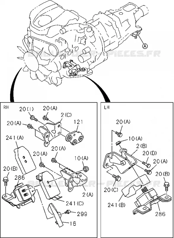 0-22 - Support de fixation moteur<br />[022A]FRONT Isuzu PICK UP 2012 DMAX CREW CAB 4X4 LONG 2.5L 4JA1-T (LP0)