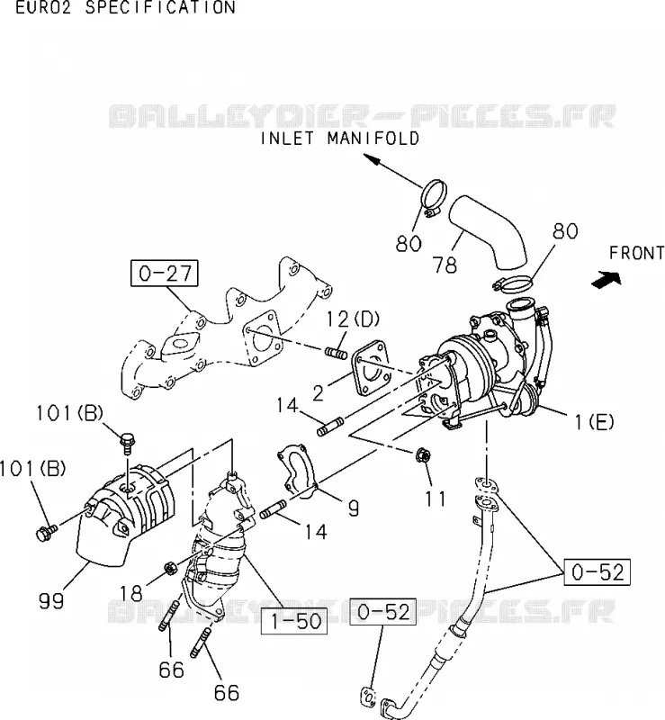 0-36 - SYSTEME Turbocompresseur<br />[036A]4JA1(NO.2) Isuzu PICK UP 2012 DMAX CREW CAB 4X4 LONG 2.5L 4JA1-T (LP0)