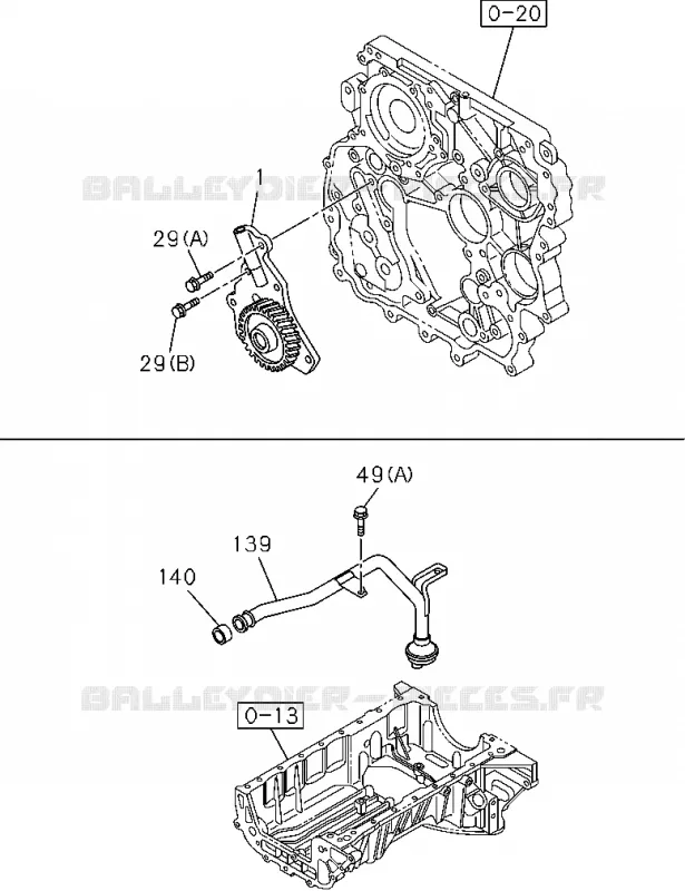0-51 - Pompe à huile et crépine d’huile<br />[051A]4JJ1,4JK1 Isuzu PICK UP 2012 DMAX CREW CAB 4X4 LONG 2.5L 4JA1-T (LP0)